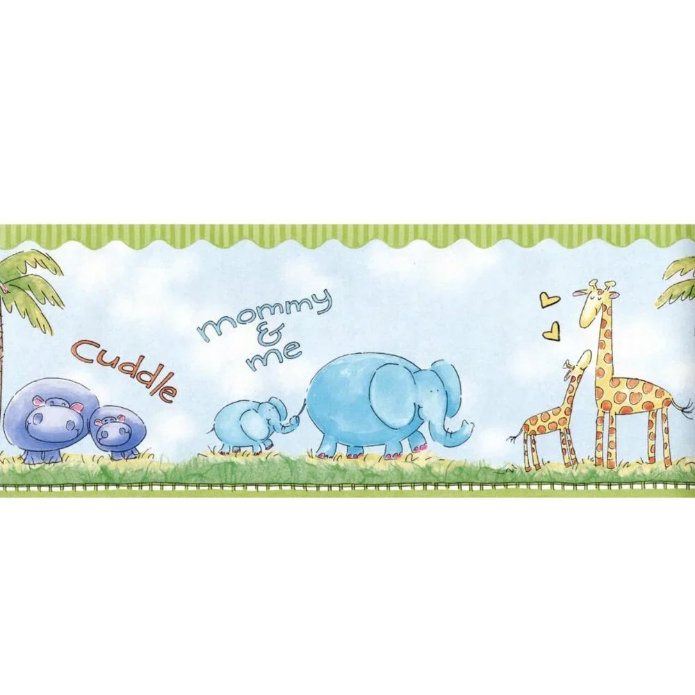 Wallpaper Border Jungle Safari Wildlife Animals Mommy & Me Baby Nursery Decor